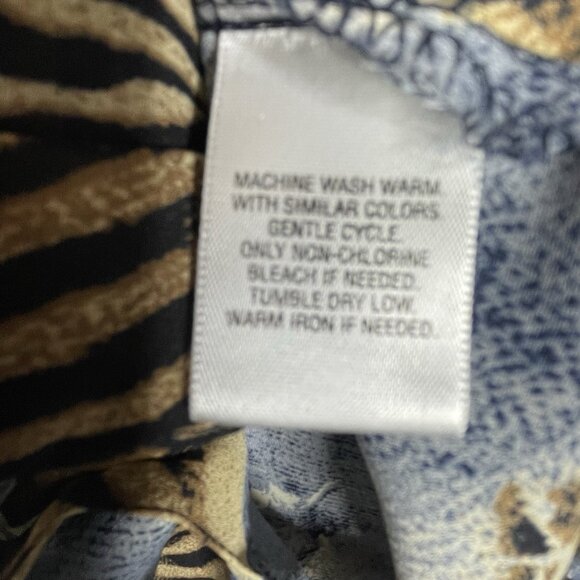 Covington Woman’s Blouse & Tank Set Size XL Blue Animal Print Safari Office Work - Picture 15 of 16